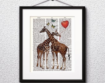 Giraffe Watercolor Print, Giraffe Art 7, Giraffe Painting, Giraffe Poster, Animal Art, Giraffe , Nursery, Kids Room Decor, Wall Art