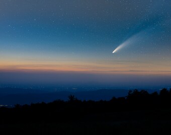 Comet Neowise Over Appalachian Mountains : Astrophotography, Night Sky Photography, Wall Art