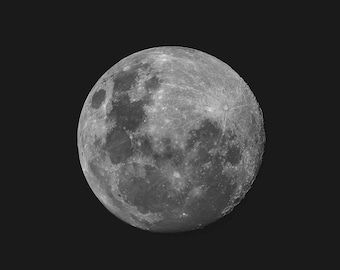 Full Moon Photograph : Moon Photography, Astrophotography, Moon Picture, Moon Wall Art, Lunar Photograph, Space Lovers Photo, Moon Close Up
