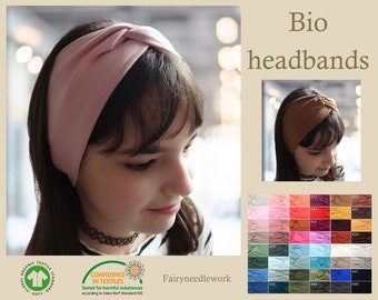 Bio Stirnband Kinder | Haarband Kinder | Stoff Haarband | Dehnbares Stirnband | Kinder Stirnband | Bandeau Cheveux | Mädchen | Yoga