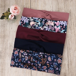 Biologische hoofdband dames Winterbloemen I. Haarband Damen Haarband van stof Rekbare hoofdband Stirnband Damen Bandeau-cheveux Yoga afbeelding 1