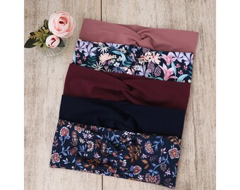 Bandeau bio pour femmes | Fleurs d'hiver I. | Haarband Dames | Serre-tête en tissu | Bandeau extensible | Dames à bande élastique | Bandeau cheveux | Yoga