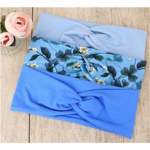 Headband for Women, Blue Garden Breeze - Stretchy Fabric Hairband for Yoga, Haarband Damen, Haarband, Stirnband, Bandeau, Bandana