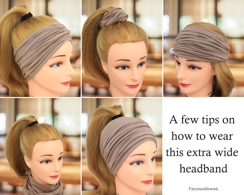 Organic Headband Women Tube headband Haarband Damen Extra wide hairband Stirnband Damen Head wrap Bandeau cheveux femme Yoga 画像 2
