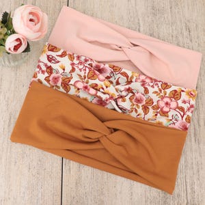 Floral Yoga Headband Women | Organic Cotton Hair Wrap | Stretchy Boho Hairband