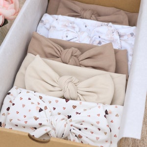 NOUVELLES COULEURS Bandeau bio pour bébé Bandeau à nœud supérieur Stirnband kinder Bandeau large Serre-tête en tissu Serre-tête nouveau-né Bandeau image 1