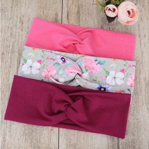 Bandeau cheveux rose | Bandeau coton bio | Bandeau yoga printemps | Accessoire cheveux femme | Spring pink