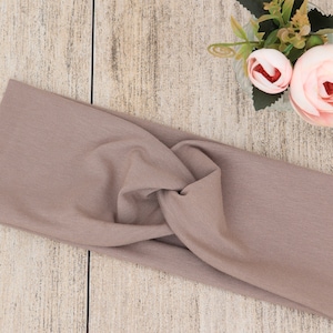 Bio-Stirnband für Damen Beige Blumen Stoff-Haarband Dehnbares Stirnband Yoga-Stirnband Stirnband damen Turban Geburtstagsgeschenk Stone