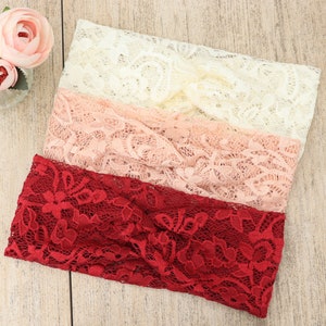 Stretchy Headband for Women - Romantic Lace Elegance - Fashion Accessory, Turban Style Wrap, Comfortable Head Wrap