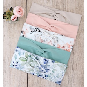 Floral Garden Headband for Women - Organic Stretchy Fabric Hairband for Yoga, Haarband, Stirnband