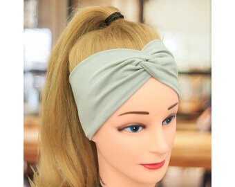 Organic Headbands for women | Stretchy cotton jersey | Pale green | Hairbands for women | Nurse headband | Stirnband damen| Head bands| Yoga