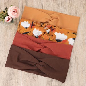 Bandeau cheveux femme coton bio | Turban femme extensible | Bandeau yoga naturel | Accessoire cheveux bohème | Warm Nature Blend