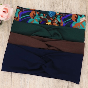 Bandeau coton bio femme | Bandeau cheveux extensible | Turban yoga femme | Accessoire cheveux doux | Exotic Bloom Echo