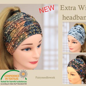 Extra Wide Organic Yoga Headband - Stretchy Soft Head Wrap for Women, Stirnband Damen, Haarband, Hairband