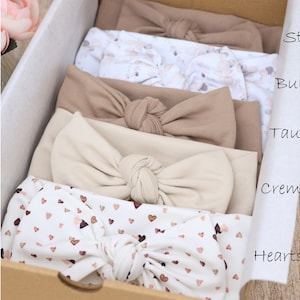 NOUVELLES COULEURS Bandeau bio pour bébé Bandeau à nœud supérieur Stirnband kinder Bandeau large Serre-tête en tissu Serre-tête nouveau-né Bandeau image 2