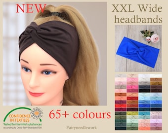 Organic Headband Women (Twist) | Extra Wide Stretchy Hairband | Haarband Damen | Stirnband Damen | Bandeau Cheveux Femme | Yoga/Sport