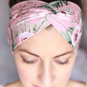 Biologische hoofdband dames Bloemenmix Haarband Damen Haarband van stof Rekbare hoofdband Stirnband Damen Bandeau-cheveux Yoga afbeelding 8