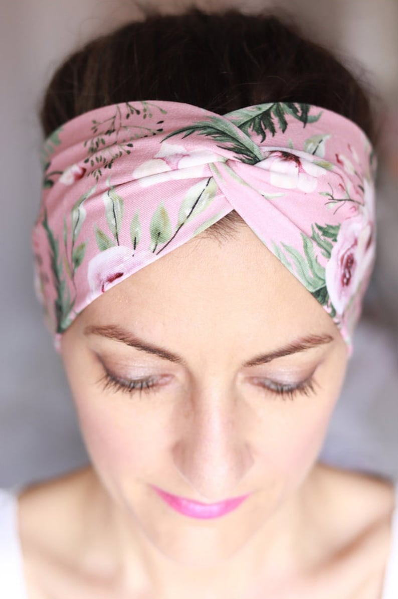 Biologische hoofdband dames Bloemenmix Haarband Damen Haarband van stof Rekbare hoofdband Stirnband Damen Bandeau-cheveux Yoga afbeelding 8