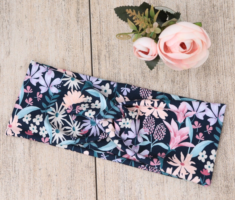 Biologische hoofdband dames Winterbloemen I. Haarband Damen Haarband van stof Rekbare hoofdband Stirnband Damen Bandeau-cheveux Yoga Floral 1.