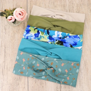 Organic Summer Love Fabric Headband for Women - Stretchy Yoga Turban Hairband, Boho Stirnband, Haarband, Stirnband, Bandeau, Bandana