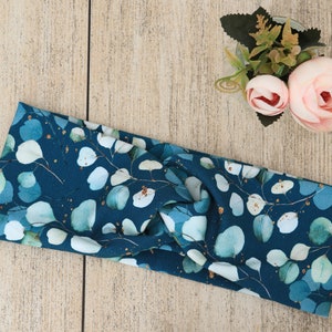 Biologische hoofdband dames Eucalyptus bloemig Haarband Damen Haarband van stof Rekbare hoofdband Stirnband Damen Bandeau-cheveux Yoga Eucalyptus mint