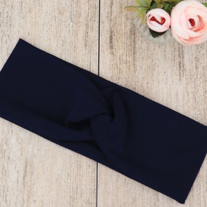 Biologische hoofdband dames Winterbloemen I. Haarband Damen Haarband van stof Rekbare hoofdband Stirnband Damen Bandeau-cheveux Yoga Dark blue