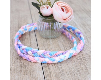 Colorful Thin Braided Hairband for Women: - Rainbow Head Wrap, Adult Headband, Haarband Damen Gift