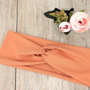 Biologische hoofdband dames Bloemenmix Haarband Damen Haarband van stof Rekbare hoofdband Stirnband Damen Bandeau-cheveux Yoga Light orange