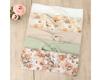 Bandeau bio pour femmes | Mélange de roses | Haarband Dames | Serre-tête en tissu | Bandeau extensible | Dames à bande élastique | Bandeau cheveux | Yoga