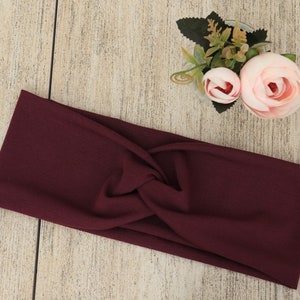 Biologische hoofdband dames Winterbloemen I. Haarband Damen Haarband van stof Rekbare hoofdband Stirnband Damen Bandeau-cheveux Yoga Burgundy