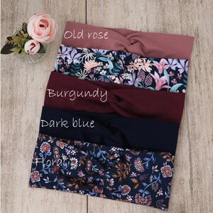 Biologische hoofdband dames Winterbloemen I. Haarband Damen Haarband van stof Rekbare hoofdband Stirnband Damen Bandeau-cheveux Yoga afbeelding 2