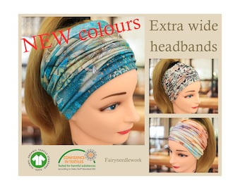 Extra Wide Organic Cotton Headband | Stirnband Damen (breit) | Bandeau cheveux femme | Yoga & Sport