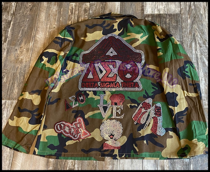 Delta Sigma Theta Camouflage Patchwork Jacket - Etsy