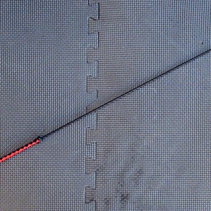 Canne en fibre de verre Super whippy noire/rouge de 70 cm