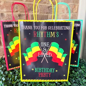 Bolsas de regalo personalizadas de One Love: Fiesta de cumpleaños reggae rasta