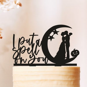 Halloween Wedding Cake Topper, I put a spell on you Cake Topper, Wedding Cake Topper, Halloween Cake Topper 2547