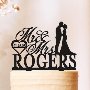 Hochzeitstorte Topper mit Katze, Hochzeitstorte Topper mit Datum, Katzen Cake Topper, Hochzeitstorte Topper 2556