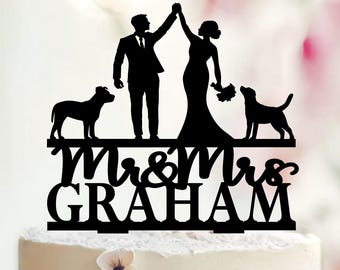 Adorno para tarta de bodas con perros, adorno para tarta de perro, adorno para tarta de novios con perros, adorno para tarta de bodas, adorno para tarta con dos perros