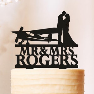Airplane Wedding cake topper, Plane Wedding Cake Topper, Pilot Cake Topper, Light aircraft cake topper, Mr and Mrs Airplane cake decoration