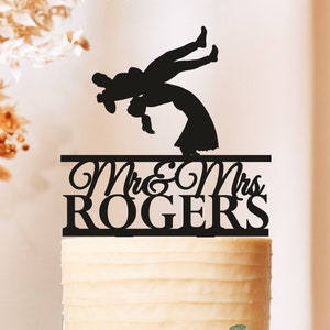 Wrestling Wedding Cake Topper, Mr and mrs wresling couple, last name cake topper, Wrestling,  Wrestler cake topper 2520
