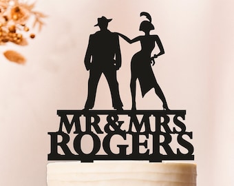 Gatsby Wedding Cake Topper,Groom and Bride Dancing,Dancing Cake Topper,Mr and Mrs dance Cake Topper,Silhouette dancerTopper (2128)