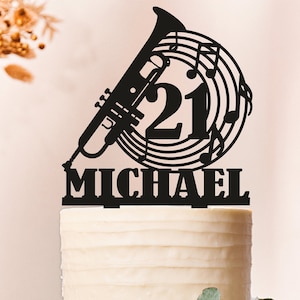 Trumpet Cake Topper, Music Cake Topper, Trumpet, Musician, Band Party, Trumpet Music Instrument, birthday Cake Topper, Trumpet birthday