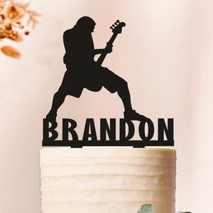 Guitar Player Cake Topper,Birthday Cake Topper,Guitar Cake Topper,Musician Cake Topper,Electric Bass Cake Topper,Band,Music Cake Topper2231