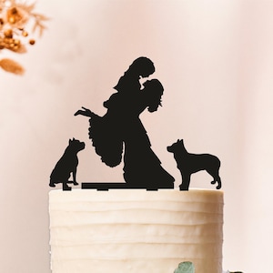 Lesbian cake topper with two dogs,Lesbian with dogs,Lesbian wedding cake topper,mrs and mrs cake topper,lesbian dogs,dogs cake topper
