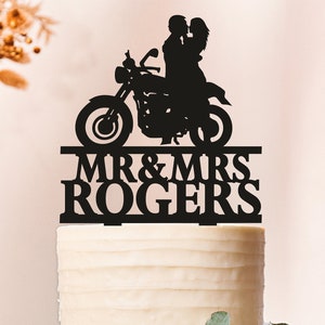 Motorcycle Wedding Cake Topper, Motorbike Cake Topper, Groom On Motorcycle, Custom Cake Topper, Funny Cake Topper, Bike Cake Topper (2059)