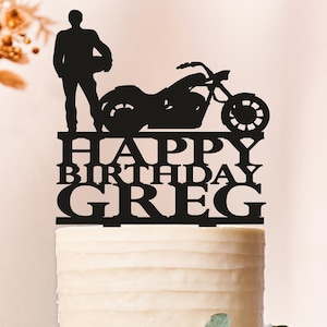 Motorcycle Cake Topper, Biker Cake Topper, Silhouette Motorcycle, birthday Biker Cake Topper, Motorcycle birthday Topper, Motorcycle