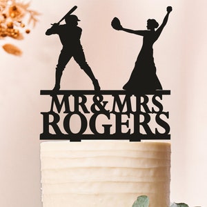 Wedding Baseball Cake Topper,Cake Topper for Wedding,Baseball Cake Topper,Baseball Fan Couple,Baseball Theme Wedding,Custom Cake Topper