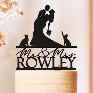 Hochzeitstorte Topper Katze, Tortenstecker Katze, Tortenstecker Katze, Cake Topper Katze, Tortenaufleger Hochzeit, Tortenstecker Katze (2504)
