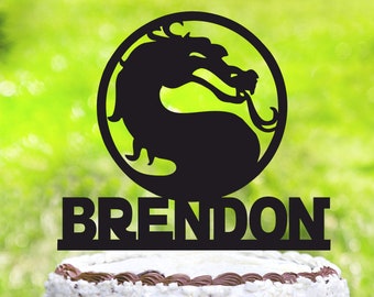 3D Multi color Mortal Kombat fight Game Inspired Cake topper Subzero vs Scorpion Cake decoration