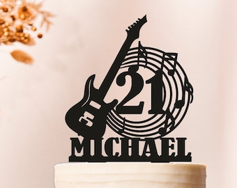 Guitar Cake Topper, Music Cake Topper, Guitar, Musician, Band Party,Musical Instrument,birthday Cake Topper,Guitar cake topper birthday 2334